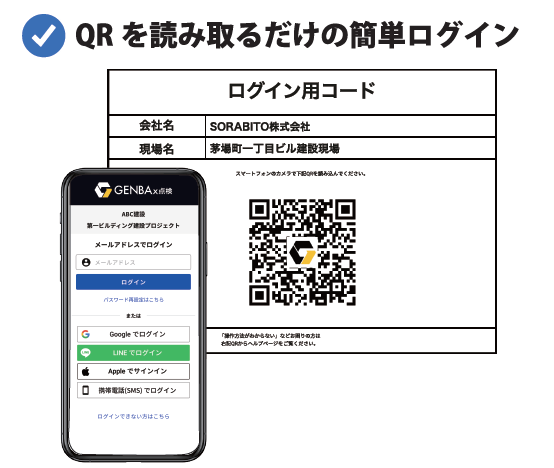 QRを読み取るだけで簡単ログイン